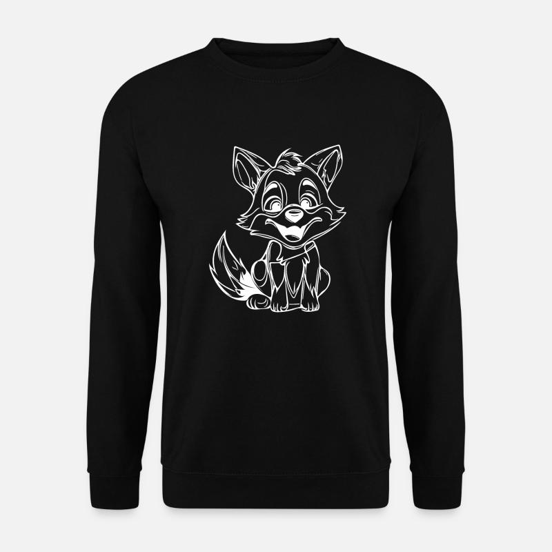 Kleiner niedlicher lächelnder Fuchs - Unisex Pullover - Schwarz
