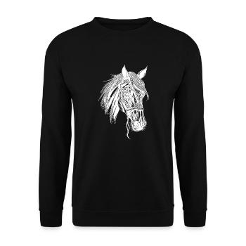 Thoroughbred Stallion Horse Dressage Equestrian Sports - Unisex Sweatshirt - black - Front - Alina (178cm) & Michal (187cm)