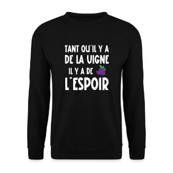 tant qu'il y a de la vigne - Sweat-shirt Unisexe - noir - Devant - Alina (178cm) & Michal (187cm)