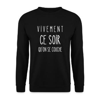 vivement ce soir - Sweat-shirt Unisexe - noir - Devant - Alina (178cm) & Michal (187cm)