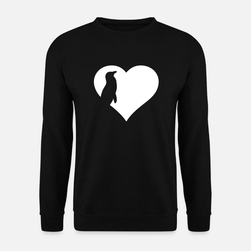 Pinguin im Herz - Unisex Pullover - Schwarz