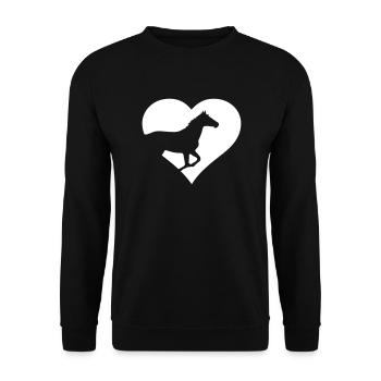 Cheval dans le coeur - Sweat-shirt Unisexe - noir - Devant - Alina (178cm) & Michal (187cm)