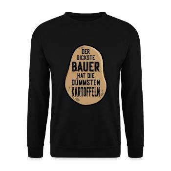 BAUER KARTOFFELN LANDWIRT LANDWIRTSCHAFT - Unisex Pullover - Schwarz - Vorne - Alina (178cm) & Michal (187cm)