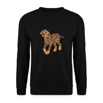 Dog with Tiger Pattern, Poodle, Funny, Crazy - Unisex Sweatshirt - black - Front - Alina (178cm) & Michal (187cm)