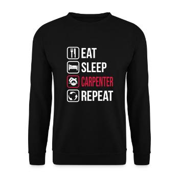 Eat Sleep Carpenter Repeat - Unisex Sweatshirt - black - Front - Alina (178cm) & Michal (187cm)