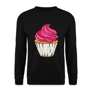 Cupcake Muffin Geburtstag Geschenk Torte - Unisex Pullover - Schwarz - Vorne - Alina (178cm) & Michal (187cm)