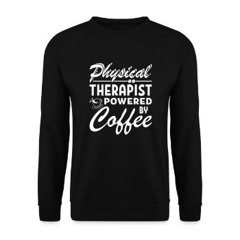 Physical Therapist Powered By Coffee - Unisex Sweatshirt - black - Front - Alina (178cm) & Michal (187cm)