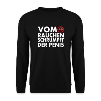 Vom rauchen schrumpft der penis - Unisex Pullover - Schwarz - Vorne - Alina (178cm) & Michal (187cm)