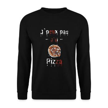 J peux paas j ai pizza halloween - Sweat-shirt Unisexe - noir - Devant - Alina (178cm) & Michal (187cm)