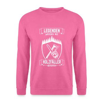 Holzfäller Waldarbeiter Wald Kettensäge Axt Holz - Unisex Sweatshirt - pink - Front