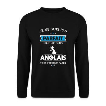 Je ne suis pas parfait mais je suis Anglais - Sweat-shirt Unisexe - noir - Devant - Alina (178cm) & Michal (187cm)