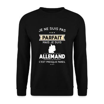 Je ne suis pas parfait mais je suis Allemand - Sweat-shirt Unisexe - noir - Devant - Alina (178cm) & Michal (187cm)