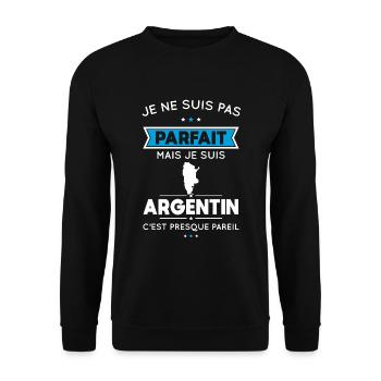 Je ne suis pas parfait mais je suis Argentin - Sweat-shirt Unisexe - noir - Devant - Alina (178cm) & Michal (187cm)
