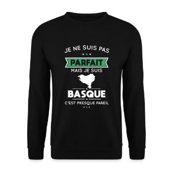 Je ne suis pas parfait mais je suis Basque - Sweat-shirt Unisexe - noir - Devant - Alina (178cm) & Michal (187cm)