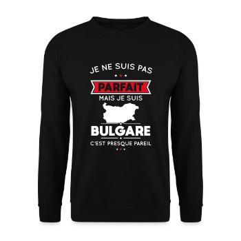 Je ne suis pas parfait mais je suis Bulgare - Sweat-shirt Unisexe - noir - Devant - Alina (178cm) & Michal (187cm)