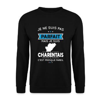 Je ne suis pas parfait mais je suis Charentais - Sweat-shirt Unisexe - noir - Devant - Alina (178cm) & Michal (187cm)