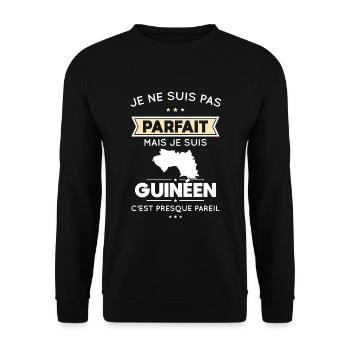 Je ne suis pas parfait mais je suis Guinéen - Sweat-shirt Unisexe - noir - Devant - Alina (178cm) & Michal (187cm)