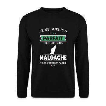 Je ne suis pas parfait mais je suis Malgache - Sweat-shirt Unisexe - noir - Devant - Alina (178cm) & Michal (187cm)