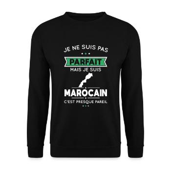 Je ne suis pas parfait mais je suis Marocain - Sweat-shirt Unisexe - noir - Devant - Alina (178cm) & Michal (187cm)