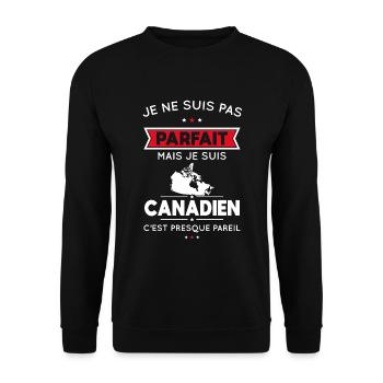 Je ne suis pas parfait mais je suis Canadien - Sweat-shirt Unisexe - noir - Devant - Alina (178cm) & Michal (187cm)