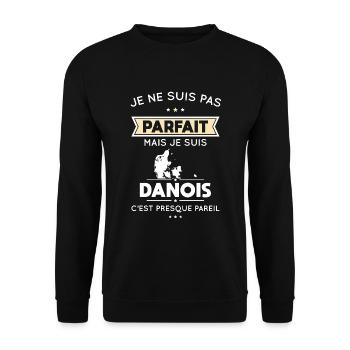Je ne suis pas parfait mais je suis Danois - Sweat-shirt Unisexe - noir - Devant - Alina (178cm) & Michal (187cm)
