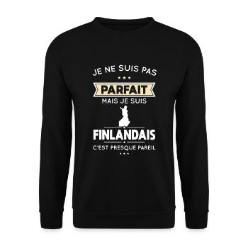 Je ne suis pas parfait mais je suis Finlandais - Sweat-shirt Unisexe - noir - Devant - Alina (178cm) & Michal (187cm)