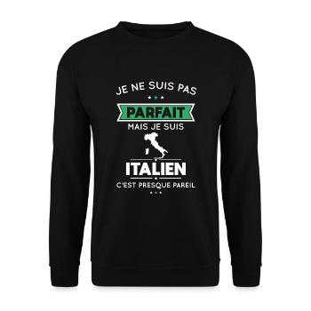 Je ne suis pas parfait mais je suis Italien - Sweat-shirt Unisexe - noir - Devant - Alina (178cm) & Michal (187cm)