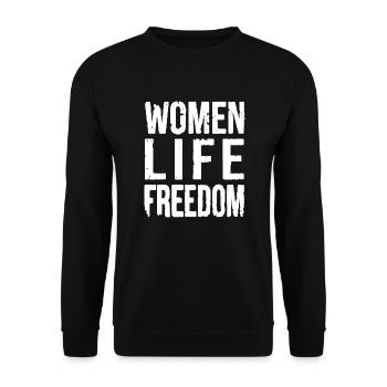 Women life freedom - Unisex Pullover - Schwarz - Vorne - Alina (178cm) & Michal (187cm)