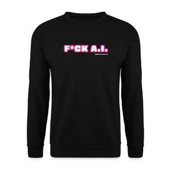 F*ck A.I. - Unisex Pullover - Schwarz - Vorne - Alina (178cm) & Michal (187cm)