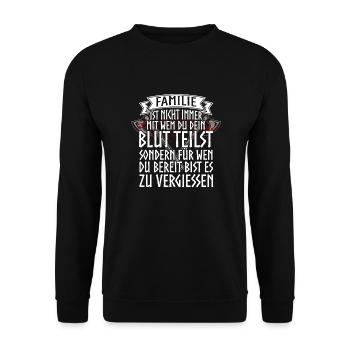 Wikinger - Familie - Unisex Pullover - Schwarz - Vorne - Alina (178cm) & Michal (187cm)