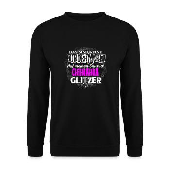CHIHUAHUA - Glitzer - Unisex Pullover - Schwarz - Vorne - Alina (178cm) & Michal (187cm)