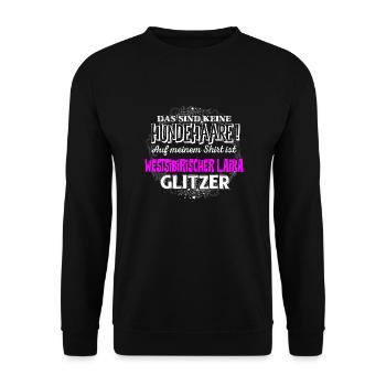WESTSIBIRISCHER LAIKA - Glitzer - Unisex Pullover - Schwarz - Vorne - Alina (178cm) & Michal (187cm)