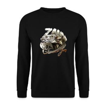 zander hunter germany - Unisex Pullover - Schwarz - Vorne - Alina (178cm) & Michal (187cm)