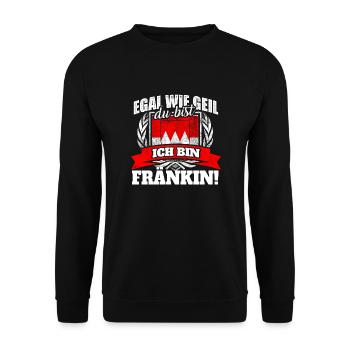 Franke Franken Fränkin Fränkisch Geschenk - Unisex Pullover - Schwarz - Vorne - Alina (178cm) & Michal (187cm)