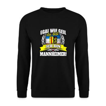 Mannheimer Mannheim Baden-Württemberg Geschenk - Unisex Pullover - Schwarz - Vorne - Alina (178cm) & Michal (187cm)