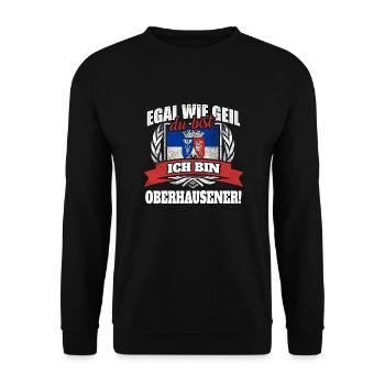 Oberhausener Oberhausen Oberhausenerin Geschenk - Unisex Pullover - Schwarz - Vorne - Alina (178cm) & Michal (187cm)