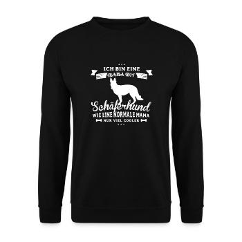 Coole Schäferhund Mama - Unisex Pullover - Schwarz - Vorne - Alina (178cm) & Michal (187cm)