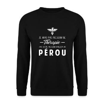 Thérapie Pérou - Sweat-shirt Unisexe - noir - Devant - Alina (178cm) & Michal (187cm)