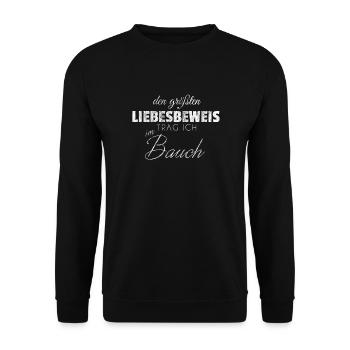 Geschenk Schwangere Frau Schwanger Schwangerschaft - Unisex Pullover - Schwarz - Vorne - Alina (178cm) & Michal (187cm)