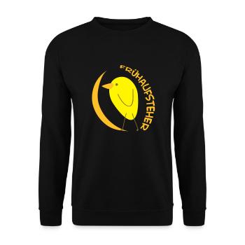 Early bird (birds) - Unisex Sweatshirt - black - Front - Alina (178cm) & Michal (187cm)