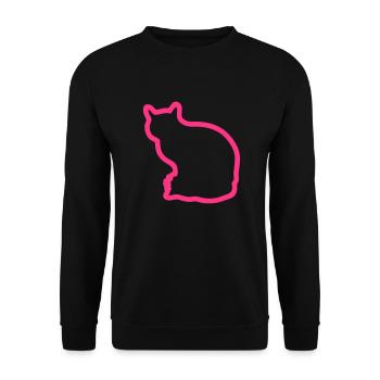 cat cat shadow Silhouette Shadow1 track - Unisex Sweatshirt - black - Front - Alina (178cm) & Michal (187cm)