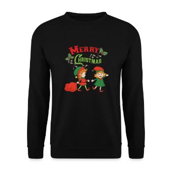 Christmas Elf Elf Christmas Christmas Xmas - Unisex Sweatshirt - black - Front - Alina (178cm) & Michal (187cm)