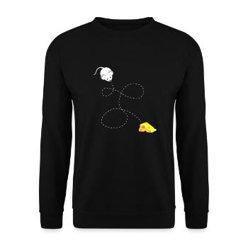 Mäuse Käse - Unisex Pullover - Schwarz - Vorne - Alina (178cm) & Michal (187cm)