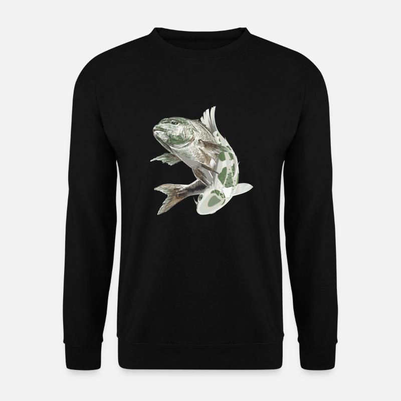 fische sternzeichen angler angeln - Unisex Pullover - Schwarz