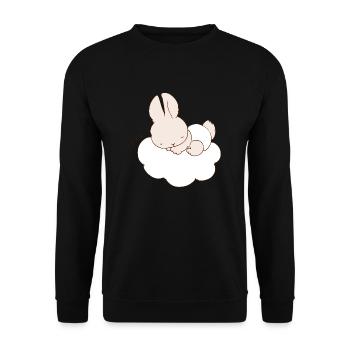 Baby Bunny sleeping on cloud - Unisex Sweatshirt - black - Front - Alina (178cm) & Michal (187cm)