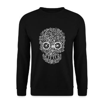 Fahrrad Totenkopf - Unisex Pullover - Schwarz - Vorne - Alina (178cm) & Michal (187cm)