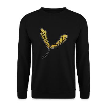 Maple leaf propeller fruit maple tree wings - Unisex Sweatshirt - black - Front - Alina (178cm) & Michal (187cm)