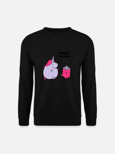 unicorn_want_popcorn_002 - Unisex Pullover - Schwarz