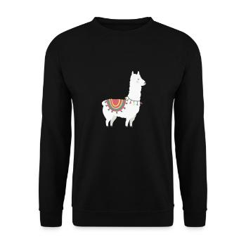 Lama - Unisex Pullover - Schwarz - Vorne - Alina (178cm) & Michal (187cm)