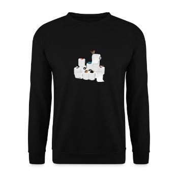 Oiseaux en papier toilette - Sweat-shirt Unisexe - noir - Devant - Alina (178cm) & Michal (187cm)